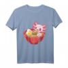 Kawaii Anime T-Shirt mit Axolotl und Ramen - Niedliches Japanisches Essen und Meerestiere Design für Anime- und Manga-Fans