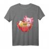 Kawaii Anime T-Shirt mit Axolotl und Ramen - Niedliches Japanisches Essen und Meerestiere Design für Anime- und Manga-Fans
