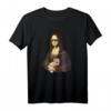 Lustiges Mona Lisa Gemälde mit Döner Kebab und Sonnenbrille T-Shirt  Perfektes Geschenk für Döner- und Lahmacun-Fans, humorvoll und originell
