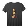 Lustiges Mona Lisa Gemälde mit Döner Kebab und Sonnenbrille T-Shirt  Perfektes Geschenk für Döner- und Lahmacun-Fans, humorvoll und originell