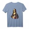Lustiges Mona Lisa Gemälde mit Döner Kebab und Sonnenbrille T-Shirt  Perfektes Geschenk für Döner- und Lahmacun-Fans, humorvoll und originell