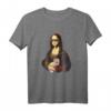 Lustiges Mona Lisa Gemälde mit Döner Kebab und Sonnenbrille T-Shirt  Perfektes Geschenk für Döner- und Lahmacun-Fans, humorvoll und originell