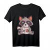 Waschbär mit Keks T-Shirt  Lustiges Tier-Design für Damen und Herren, perfekte Geschenkidee für Keks- und Waschbärenliebhaber