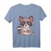 Waschbär mit Keks T-Shirt  Lustiges Tier-Design für Damen und Herren, perfekte Geschenkidee für Keks- und Waschbärenliebhaber