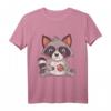 Waschbär mit Keks T-Shirt  Lustiges Tier-Design für Damen und Herren, perfekte Geschenkidee für Keks- und Waschbärenliebhaber