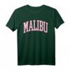 Preppy Varsity Pink Malibu California T-Shirt für Frauen und Teen Girls - Retro Y2K Style & Trendiges Fashion-Design