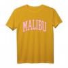 Preppy Varsity Pink Malibu California T-Shirt für Frauen und Teen Girls - Retro Y2K Style & Trendiges Fashion-Design