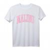 Preppy Varsity Pink Malibu California T-Shirt für Frauen und Teen Girls - Retro Y2K Style & Trendiges Fashion-Design
