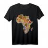 Bold Africa Pattern Fabric Print mit Afrikakarte - Kulturelles T-Shirt für Stolz auf afrikanische Herkunft, Black Pride & Black History Month