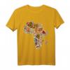 Bold Africa Pattern Fabric Print mit Afrikakarte - Kulturelles T-Shirt für Stolz auf afrikanische Herkunft, Black Pride & Black History Month