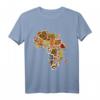 Bold Africa Pattern Fabric Print mit Afrikakarte - Kulturelles T-Shirt für Stolz auf afrikanische Herkunft, Black Pride & Black History Month