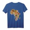 Bold Africa Pattern Fabric Print mit Afrikakarte - Kulturelles T-Shirt für Stolz auf afrikanische Herkunft, Black Pride & Black History Month