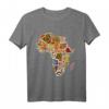 Bold Africa Pattern Fabric Print mit Afrikakarte - Kulturelles T-Shirt für Stolz auf afrikanische Herkunft, Black Pride & Black History Month