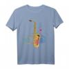 Musik Noten Jazz Saxophon T-Shirt  Perfektes Geschenk für Saxophonisten, Musiker & Jazzliebhaber zu Weihnachten & Geburtstag