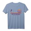 Outer Banks Beach Retro Surfer Vintage T-Shirt - Tropischer Sonnenuntergang & Palmen Design für Surfer, Familienurlaub & Strandfans