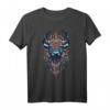 Spirituelles Krafttier Bison T-Shirt mit Indianer Federschmuck - Esoterisches Design für Meditation, Yoga & Schamanismus