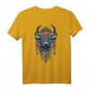 Spirituelles Krafttier Bison T-Shirt mit Indianer Federschmuck - Esoterisches Design für Meditation, Yoga & Schamanismus