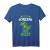 Kinder Schulkind 2021 Dinosaurier T-Shirt  Lustiges Einschulungsgeschenk für Schulanfang und Schultüte