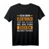 Elektriker Zocken Gamer Elektroinstallateur T-Shirt  Lustiges Design für Damen & Herren, ideal für Elektriker und Gaming-Fans
