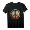 Retro Friedenszeichen Peace Zeichen T-Shirt - Vintage Look für 70er/80er Disco-Partys, Halloween & Geburtstagsgeschenke