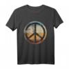 Retro Friedenszeichen Peace Zeichen T-Shirt - Vintage Look für 70er/80er Disco-Partys, Halloween & Geburtstagsgeschenke