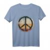Retro Friedenszeichen Peace Zeichen T-Shirt - Vintage Look für 70er/80er Disco-Partys, Halloween & Geburtstagsgeschenke