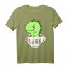 Cute T-Rex Dinosaur T-Shirt mit Teetasse - Lustiges Kawaii Dino Design für Dinosaurier- und Teeliebhaber, Witziges Geschenk