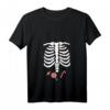 Damen Halloween Skelett Kinder Jungen Mädchen Kostüm T-Shirt mit V-Ausschnitt - Lustiges Halloween-Outfit für Kinder & Halloween-Partys