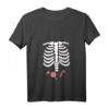 Damen Halloween Skelett Kinder Jungen Mädchen Kostüm T-Shirt mit V-Ausschnitt - Lustiges Halloween-Outfit für Kinder & Halloween-Partys