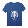 Damen Halloween Skelett Kinder Jungen Mädchen Kostüm T-Shirt mit V-Ausschnitt - Lustiges Halloween-Outfit für Kinder & Halloween-Partys