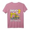 Kinder Mini Bauherr T-Shirt zum 3. Geburtstag mit Bagger-Design und Spruch 'Endlich 3 Jetzt Fahre Ich'  Lustiges Baustellen Kinder T-Shirt für kleine Bauleiter