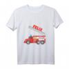 Kinder Feuerwehr T-Shirt mit Feuerwehrauto und Namen Felix  Perfektes Geschenk für junge Feuerwehrfans