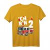 Kinder Feuerwehr T-Shirt zum 2. Geburtstag  Lustiges Feuerwehrauto Outfit für Jungen und Mädchen, tolles Geschenk für kleine Feuerwehr-Fans