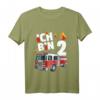 Kinder Feuerwehr T-Shirt zum 2. Geburtstag  Lustiges Feuerwehrauto Outfit für Jungen und Mädchen, tolles Geschenk für kleine Feuerwehr-Fans