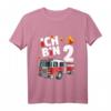 Kinder Feuerwehr T-Shirt zum 2. Geburtstag  Lustiges Feuerwehrauto Outfit für Jungen und Mädchen, tolles Geschenk für kleine Feuerwehr-Fans