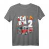Kinder Feuerwehr T-Shirt zum 2. Geburtstag  Lustiges Feuerwehrauto Outfit für Jungen und Mädchen, tolles Geschenk für kleine Feuerwehr-Fans