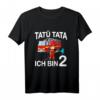 Kinder Feuerwehrmann mit Feuerwehrauto T-Shirt zum 2. Geburtstag  Perfektes Geschenk für Jungen und Mädchen, Geburtstagsoutfit & Kindergartenkleidung