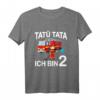 Kinder Feuerwehrmann mit Feuerwehrauto T-Shirt zum 2. Geburtstag  Perfektes Geschenk für Jungen und Mädchen, Geburtstagsoutfit & Kindergartenkleidung