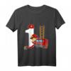Kinder Feuerwehr T-Shirt für 1 Jahr alte Jungen  Perfektes Geburtstagsgeschenk mit Feuerwehrauto, Hydrant & Schlauch