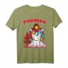 Feuerwehrmann Einhorn mit rotem Feuerwehrhelm T-Shirt  Perfektes Geschenk für Feuerwehrleute, Sanitäter und Feuerwehr-Fans