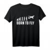 Evolution Flugzeug Pilot T-Shirt  Lustiges Airbus & Airline Motiv als Geschenk für Flugzeugliebhaber & angehende Piloten