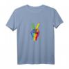 Love Peace Hands T-Shirt mit Regenbogen Herz für Gleichheit, Pride & Stolz  Klassisch geschnitten, doppelt genähter Saum