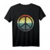 Retro Vintage Friedenszeichen T-Shirt - Disco Outfits für 70er, 80er & 60er Partys, ideales Kostüm und Geschenk