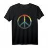 Retro Vintage Friedenszeichen T-Shirt - 70er/80er Jahre Disco Look, Kostüm für Partys, Halloween & Geschenkideen im Vintage Stil