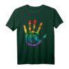 Rainbow LGBT Gay Equal Rights Peace Zeichen Hand T-Shirt - Buntes Symbol gegen Diskriminierung & für Toleranz