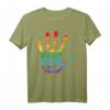 Rainbow LGBT Gay Equal Rights Peace Zeichen Hand T-Shirt - Buntes Symbol gegen Diskriminierung & für Toleranz