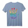 Rainbow LGBT Gay Equal Rights Peace Zeichen Hand T-Shirt - Buntes Symbol gegen Diskriminierung & für Toleranz