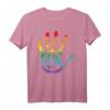 Rainbow LGBT Gay Equal Rights Peace Zeichen Hand T-Shirt - Buntes Symbol gegen Diskriminierung & für Toleranz