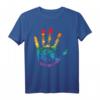 Rainbow LGBT Gay Equal Rights Peace Zeichen Hand T-Shirt - Buntes Symbol gegen Diskriminierung & für Toleranz