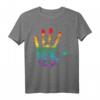 Rainbow LGBT Gay Equal Rights Peace Zeichen Hand T-Shirt - Buntes Symbol gegen Diskriminierung & für Toleranz